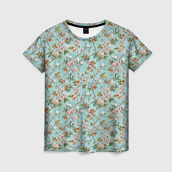 Паттерн цветочный из сирени – Женская футболка 3D с принтом купить со скидкой в -26%