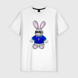 Кролик с цепочкой – Мужская футболка хлопок Slim с принтом купить