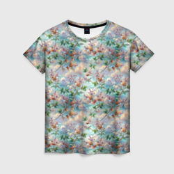 Сирень объемный паттерн – Женская футболка 3D с принтом купить со скидкой в -26%