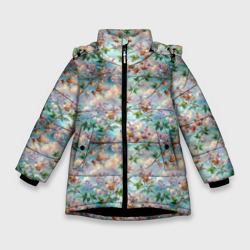 Сирень объемный паттерн – Зимняя куртка для девочек 3D с принтом купить