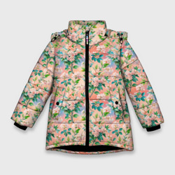 Паттерн из     сирени – Зимняя куртка для девочек 3D с принтом купить