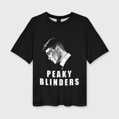 Женская футболка oversize 3D Thomas shelby black, цвет 3D печать