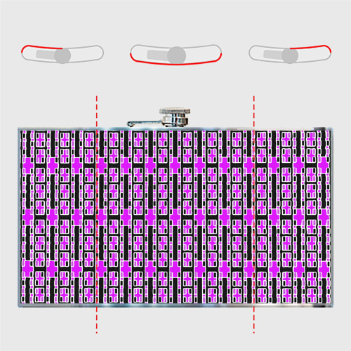 Фляга Розовые и чёрные кирпичики на чёрном фоне - фото 5