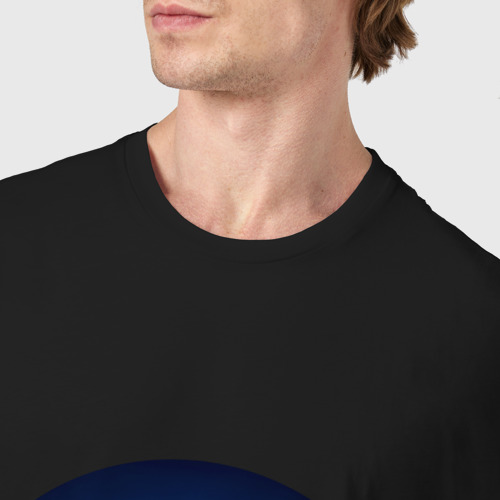 Мужская футболка хлопок Совенок в наушниках на фоне луны, цвет черный - фото 6