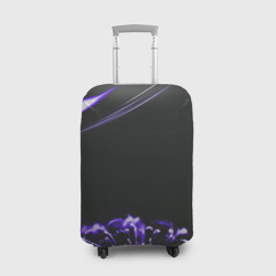 Неоновый фиолетовый цветок в темноте – Чехол для чемодана 3D с принтом купить