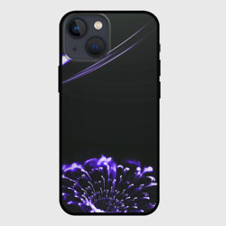 Неоновый фиолетовый цветок в темноте – Чехол для iPhone 13 mini с принтом купить