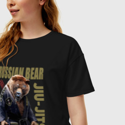 Женская футболка хлопок Oversize BJJ Bear - фото 2