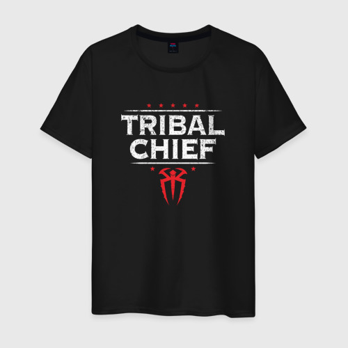 Мужская футболка из хлопка с принтом Роман Рейнс - Tribal Chief, вид спереди №1