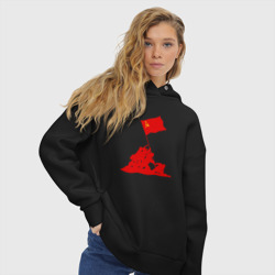 Женское худи Oversize хлопок Возведение знамени победы - фото 2