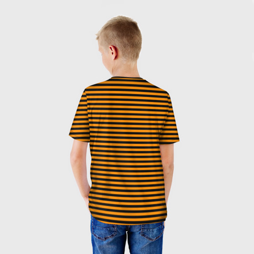 Детская футболка 3D Георгиевская полоса чёрно-жёлтый, цвет 3D печать - фото 4