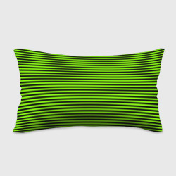Подушка с принтом Кислотный зелёный в чёрную полоску для любого человека, вид сзади №1. Цвет основы: белый