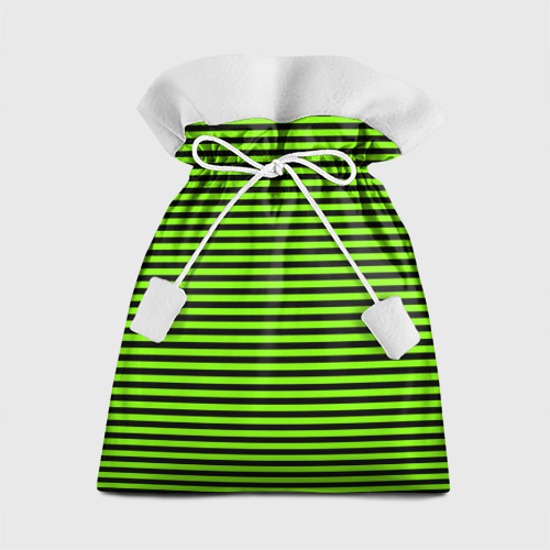 Подарочный 3D мешок Кислотный зелёный в чёрную полоску
