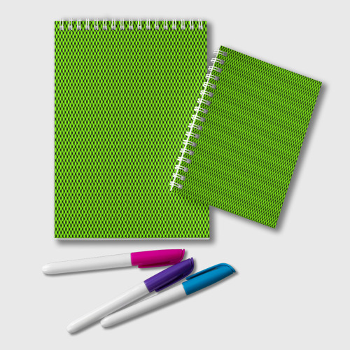 Блокнот Кислотный зелёный имитация сетки, цвет точка