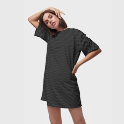 Платье-футболка 3D Тёмно-серый паттерн сетка - фото 2