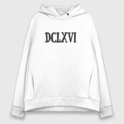 Женское худи Oversize хлопок Римскими цифрами 666