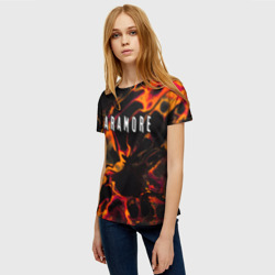 Женская футболка 3D Paramore red lava - фото 2