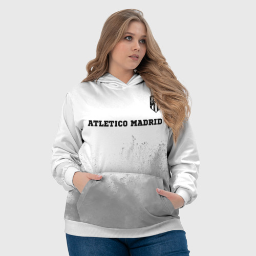 Женская толстовка 3D Atletico Madrid sport на светлом фоне посередине, цвет 3D печать - фото 6