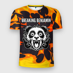 Мужская футболка 3D Slim Breaking Benjamin рок панда и огонь