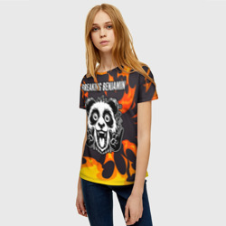 Женская футболка 3D Breaking Benjamin рок панда и огонь - фото 2