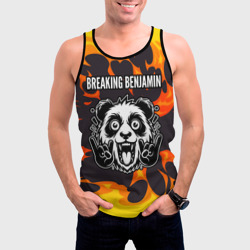 Мужская майка 3D Breaking Benjamin рок панда и огонь - фото 2