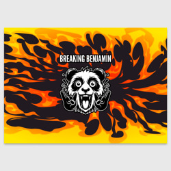 Поздравительная открытка Breaking Benjamin рок панда и огонь