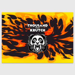 Поздравительная открытка Thousand Foot Krutch рок панда и огонь
