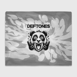 Плед 3D Deftones рок панда на светлом фоне