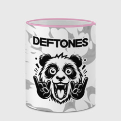 Кружка с полной запечаткой Deftones рок панда на светлом фоне - фото 2