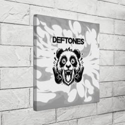 Холст квадратный Deftones рок панда на светлом фоне - фото 2