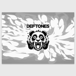 Поздравительная открытка Deftones рок панда на светлом фоне