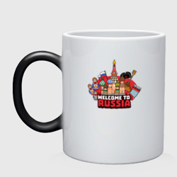 Кружка хамелеон Welcome to Russia color