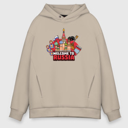 Мужское худи Oversize хлопок Welcome to Russia color