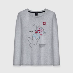 Женский лонгслив хлопок Карта туристических мест Москвы