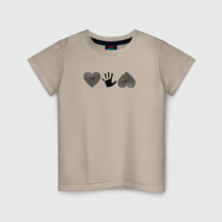 Детская футболка хлопок Рука между двух сердец 