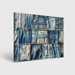 Холст прямоугольный Patchwork denim - vogue