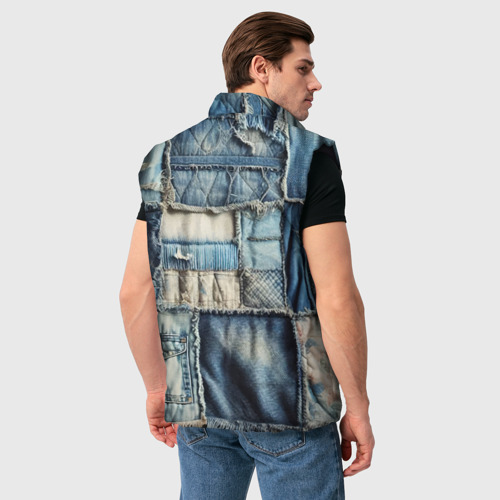 Мужской жилет утепленный 3D Patchwork denim - vogue, цвет черный - фото 4