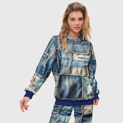 Женский костюм с толстовкой 3D Patchwork denim - vogue - фото 2