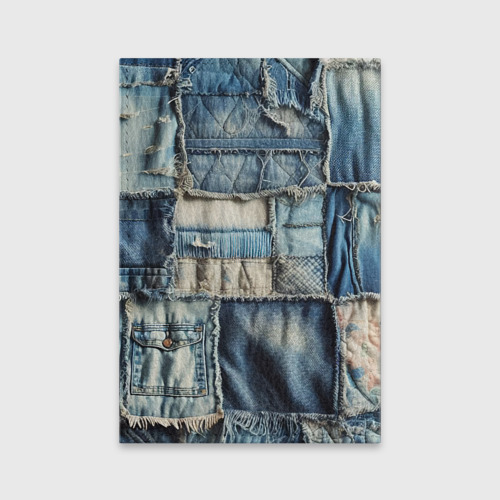 Обложка для паспорта матовая кожа Patchwork denim - vogue, цвет зеленый - фото 2