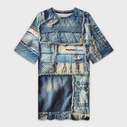 Платье-футболка 3D Patchwork denim - vogue