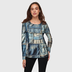 Женский лонгслив 3D Patchwork denim - vogue - фото 2