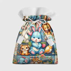 Подарочный 3D мешок Funny hare and his friends - patchwork