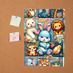 Постер Funny hare and his friends - patchwork - фото 2