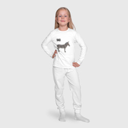 Пижама с принтом Bad ass плохой дикий осел для ребенка, вид на модели спереди №4. Цвет основы: белый