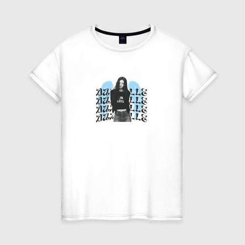Женская футболка из хлопка с принтом Danielle popstar, вид спереди №1