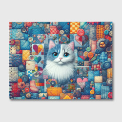 Голубоглазый котёнок - пэчворк нейросеть – Альбом для рисования с принтом купить со скидкой в -45%