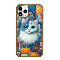 Голубоглазый котёнок - пэчворк нейросеть – Чехол для iPhone 11 Pro Max матовый с принтом купить