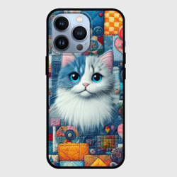 Голубоглазый котёнок - пэчворк нейросеть – Чехол для iPhone 13 Pro с принтом купить