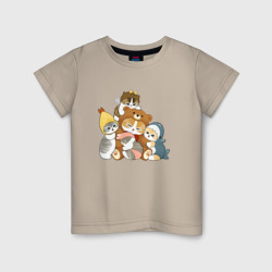 Милые котики в шапках мем  – Детская футболка хлопок с принтом купить со скидкой в -20%