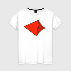 Красные треугольники в перспективе – Женская футболка хлопок с принтом купить со скидкой в -20%