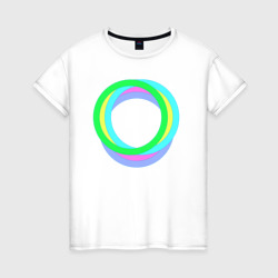 Разноцветные кольца окружностей – Женская футболка хлопок с принтом купить со скидкой в -20%
